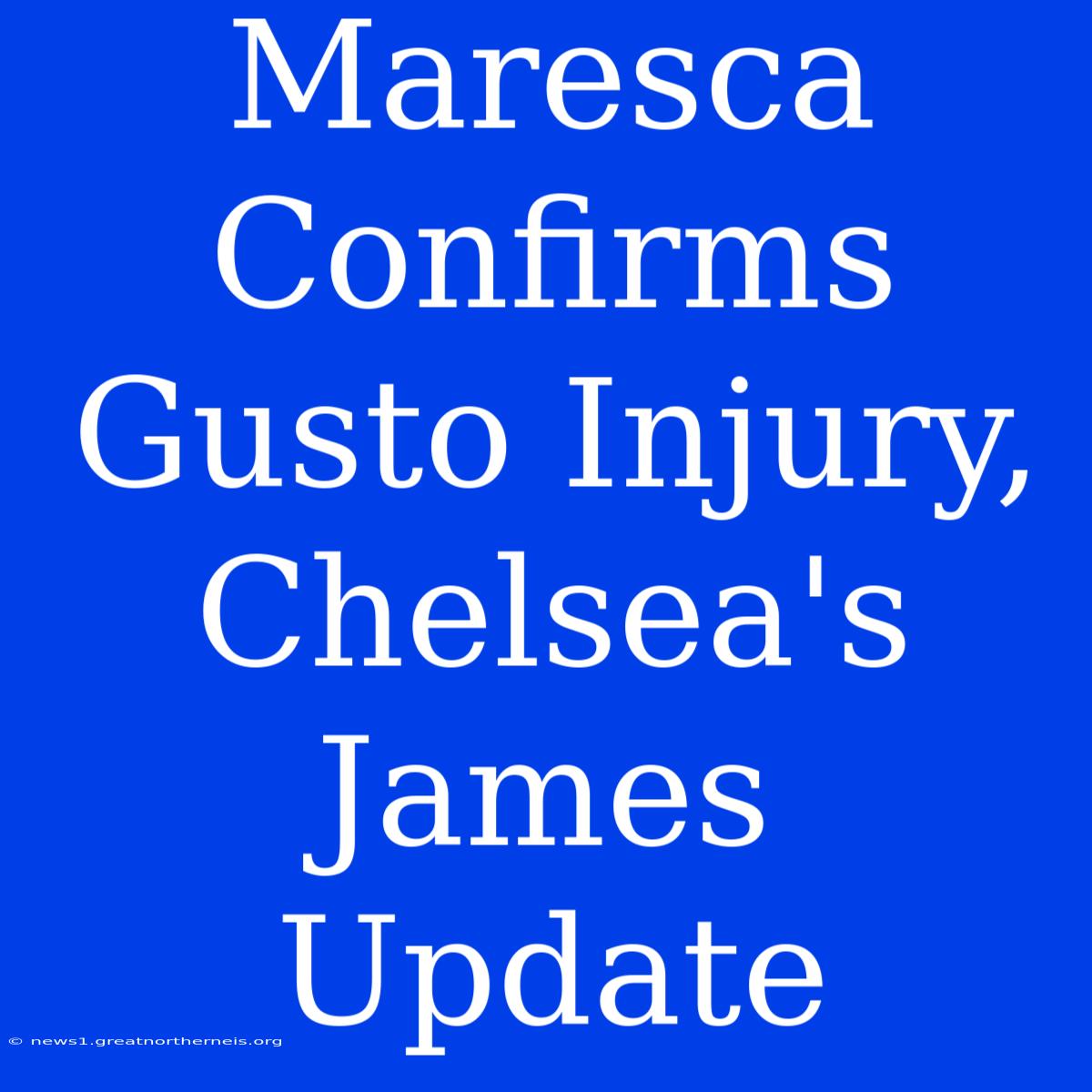 Maresca Confirms Gusto Injury, Chelsea's James Update