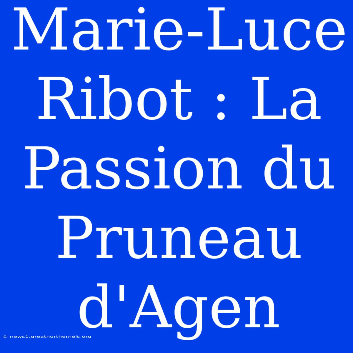 Marie-Luce Ribot : La Passion Du Pruneau D'Agen