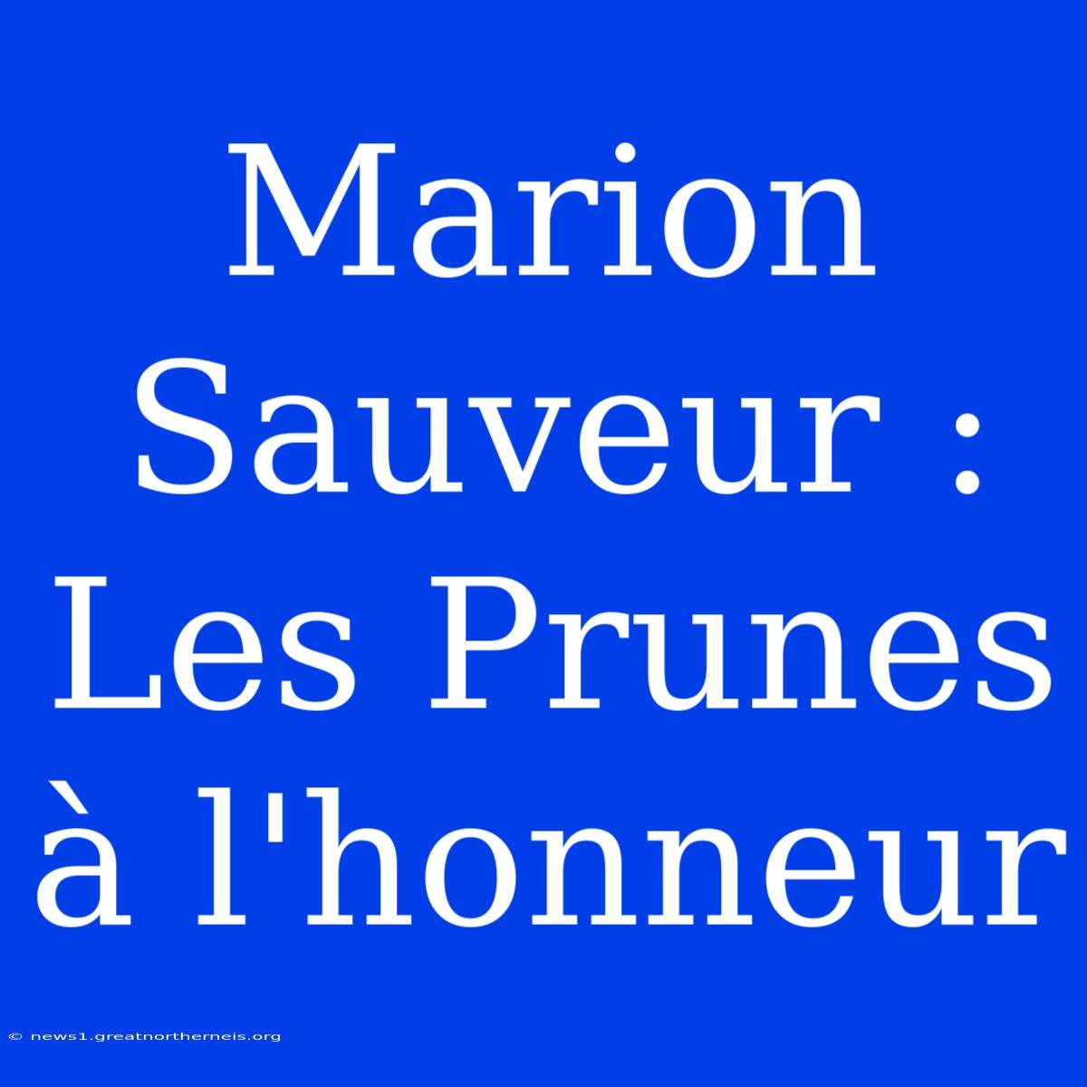 Marion Sauveur : Les Prunes À L'honneur