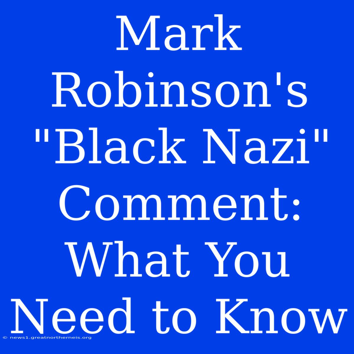 Mark Robinson's 