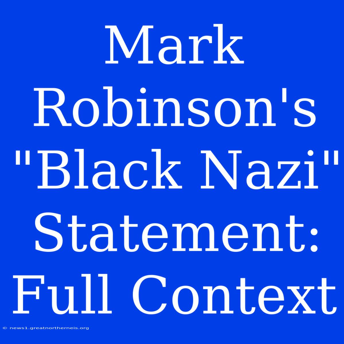 Mark Robinson's 