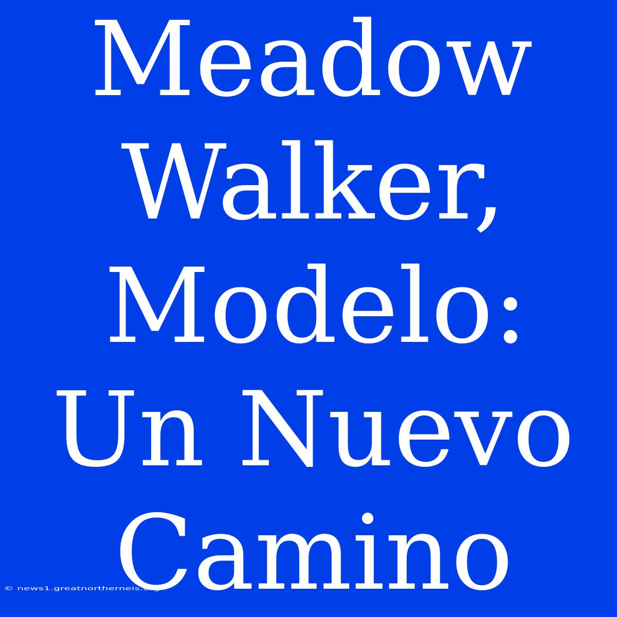 Meadow Walker, Modelo: Un Nuevo Camino