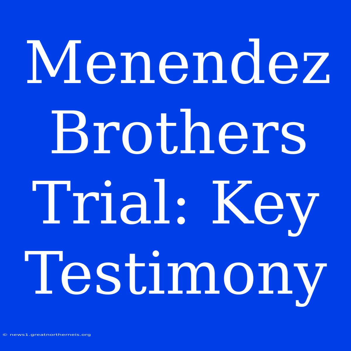 Menendez Brothers Trial: Key Testimony