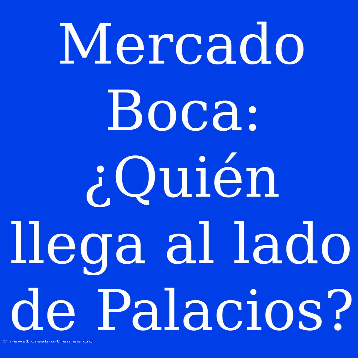 Mercado Boca: ¿Quién Llega Al Lado De Palacios?