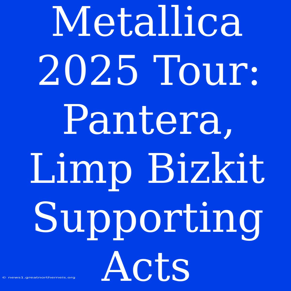 Metallica 2025 Tour: Pantera, Limp Bizkit Supporting Acts