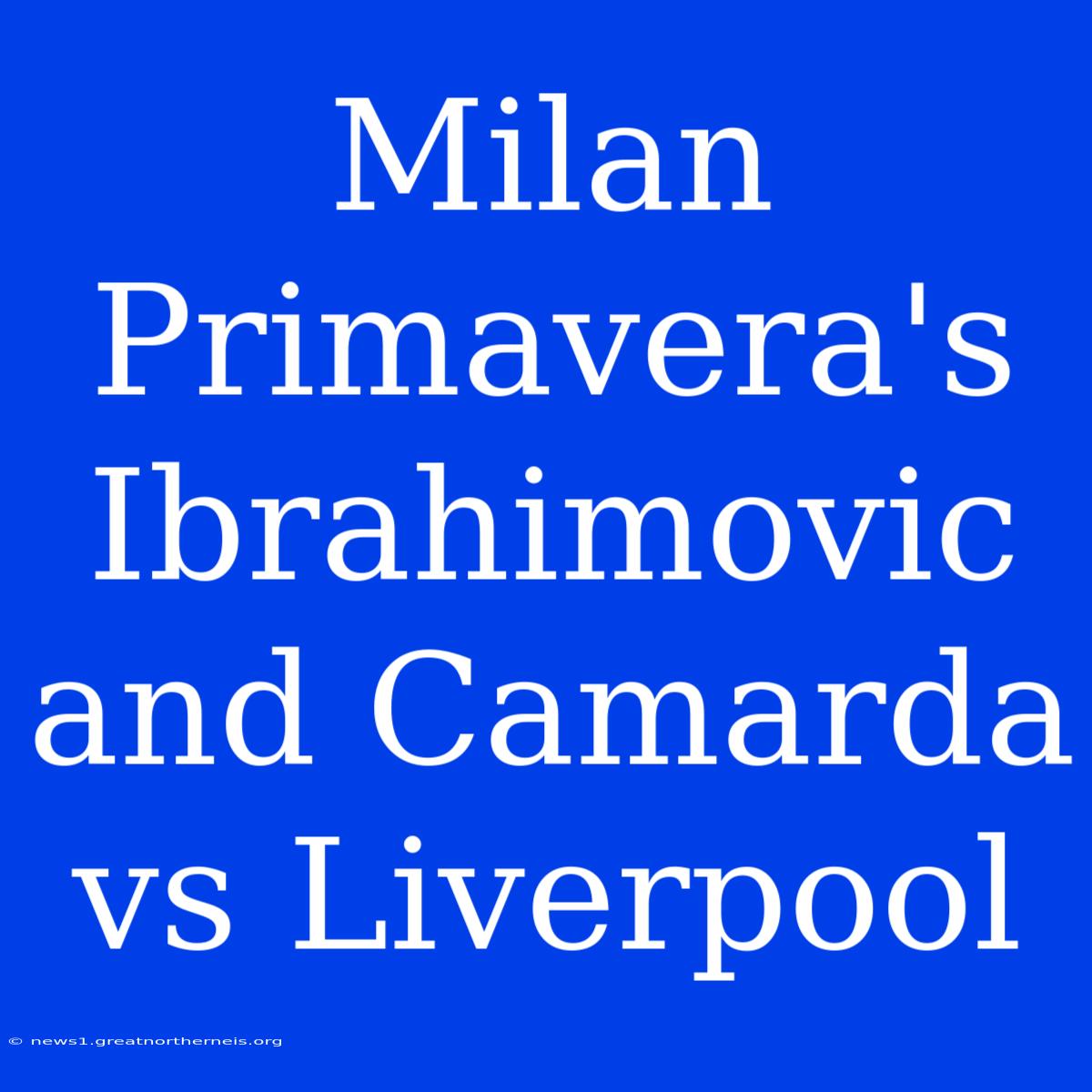 Milan Primavera's Ibrahimovic And Camarda Vs Liverpool