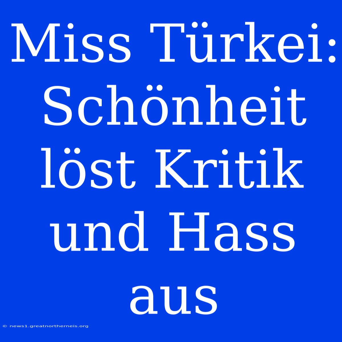 Miss Türkei: Schönheit Löst Kritik Und Hass Aus