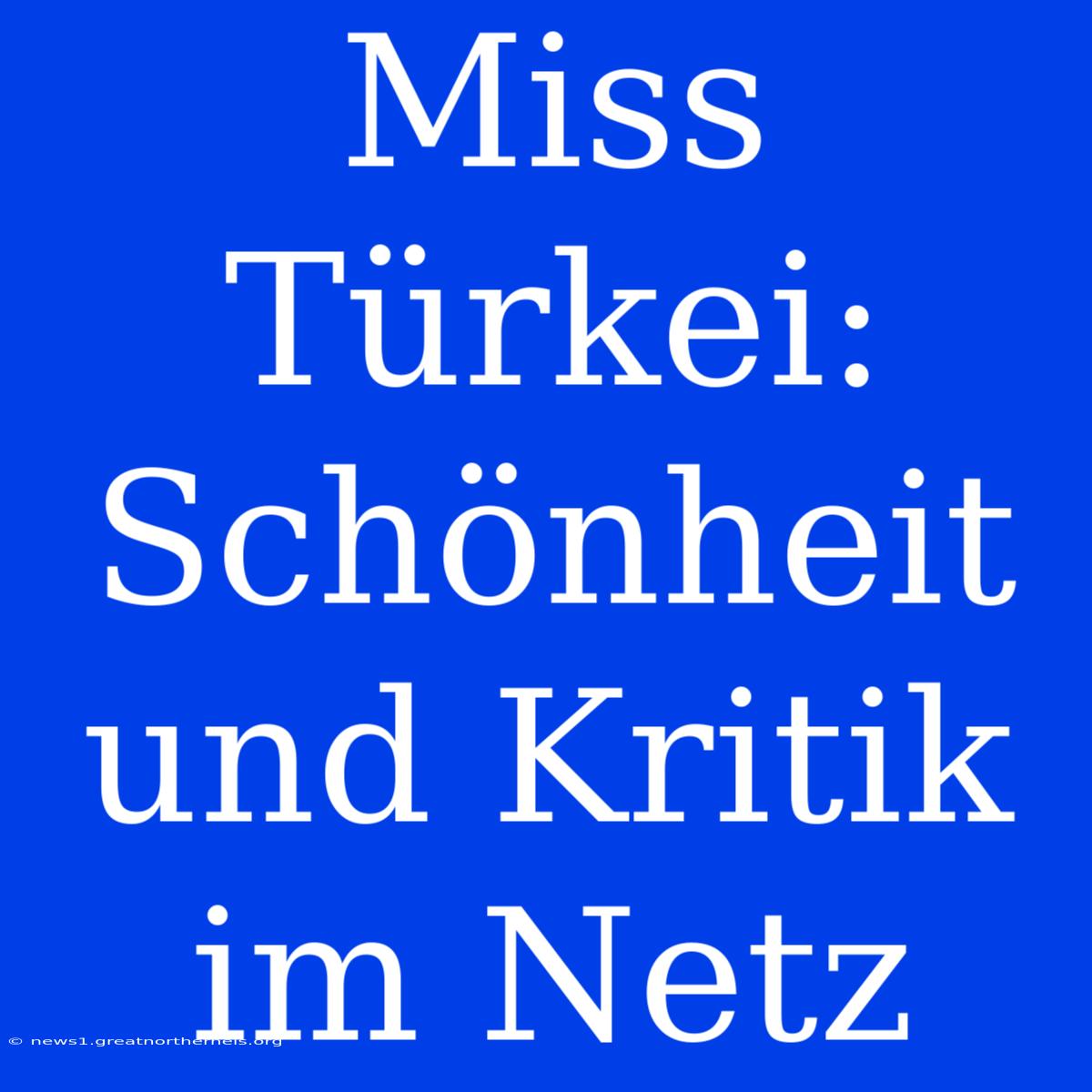 Miss Türkei: Schönheit Und Kritik Im Netz