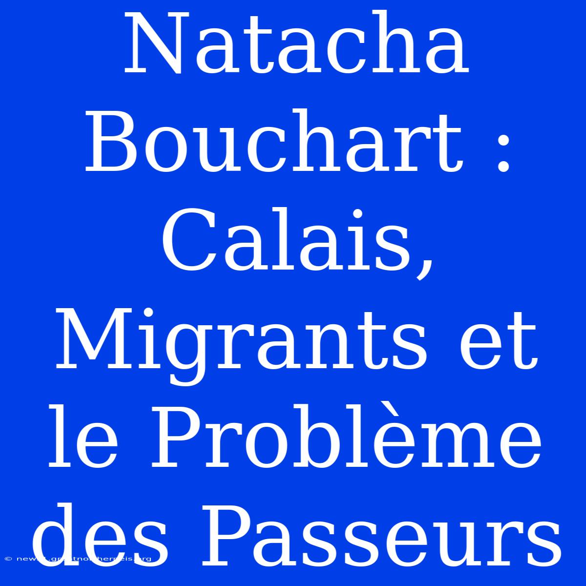 Natacha Bouchart : Calais, Migrants Et Le Problème Des Passeurs