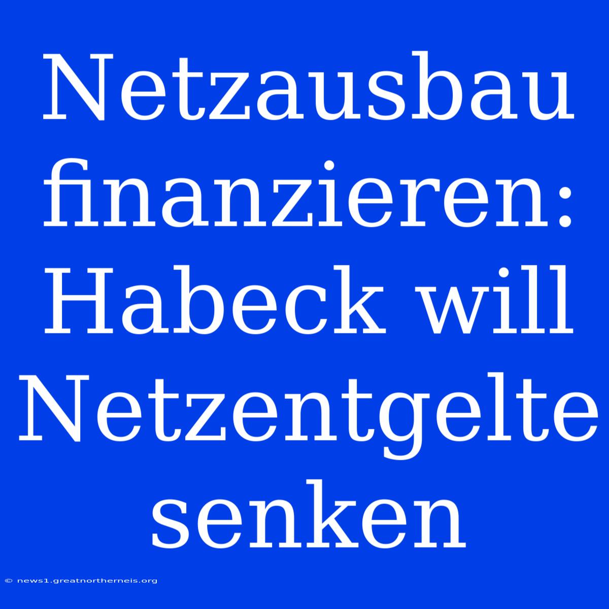 Netzausbau Finanzieren: Habeck Will Netzentgelte Senken