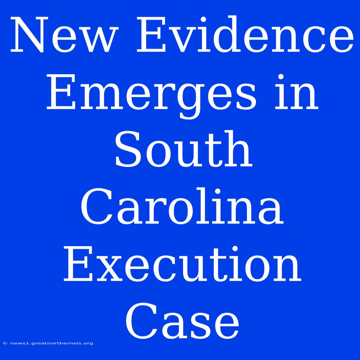 New Evidence Emerges In South Carolina Execution Case