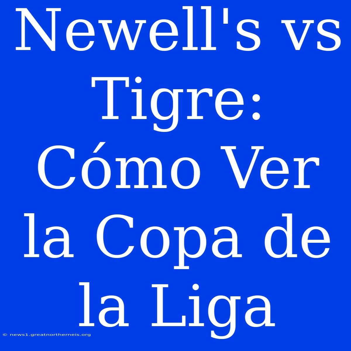 Newell's Vs Tigre: Cómo Ver La Copa De La Liga