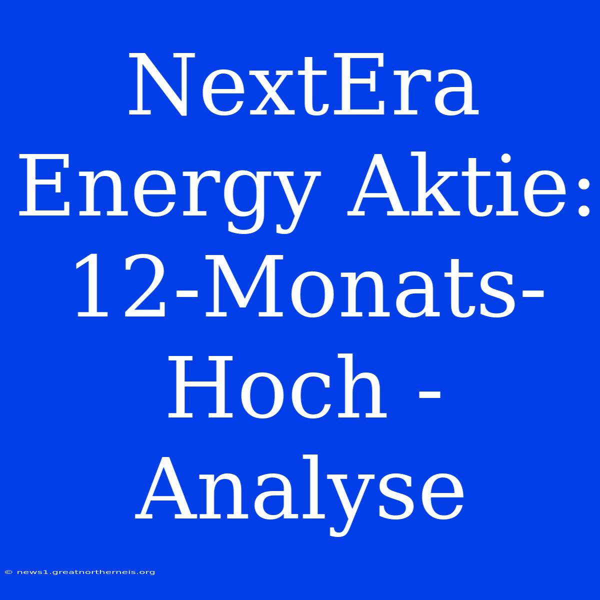 NextEra Energy Aktie: 12-Monats-Hoch - Analyse