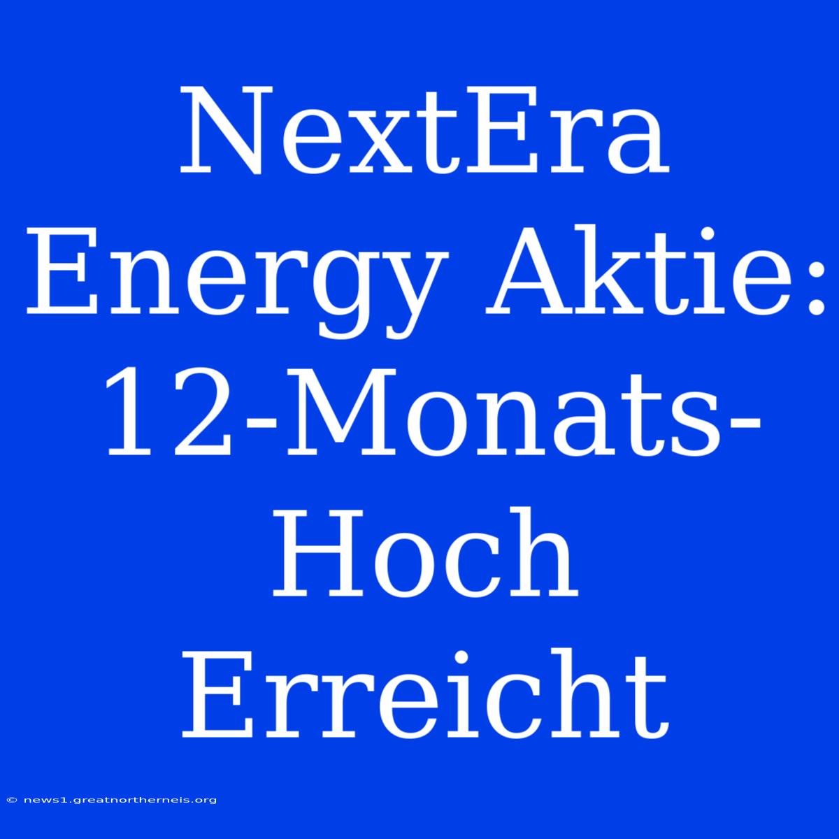 NextEra Energy Aktie: 12-Monats-Hoch Erreicht