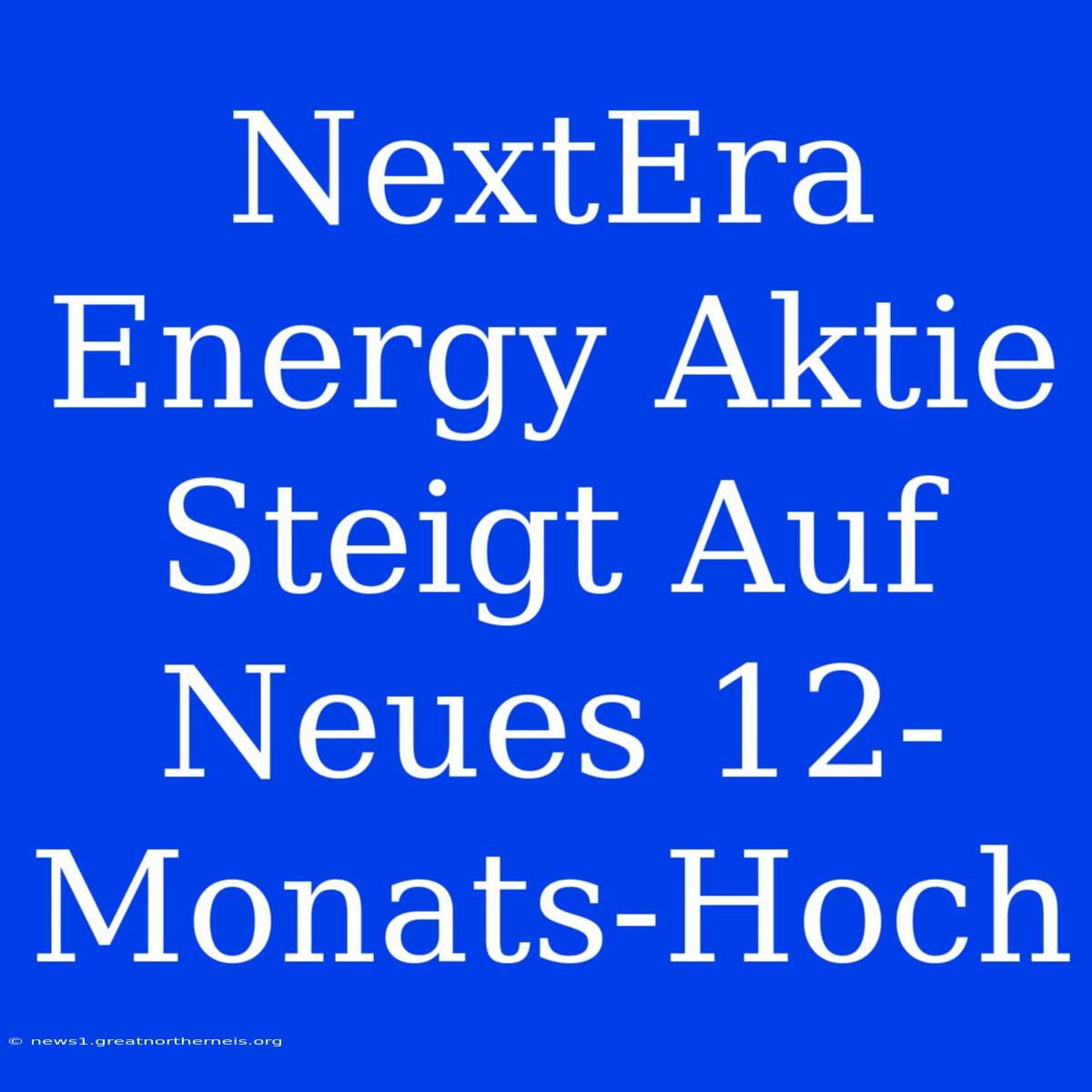 NextEra Energy Aktie Steigt Auf Neues 12-Monats-Hoch