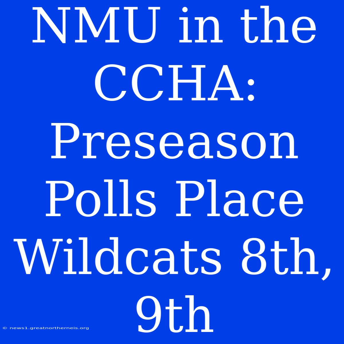 NMU In The CCHA: Preseason Polls Place Wildcats 8th, 9th