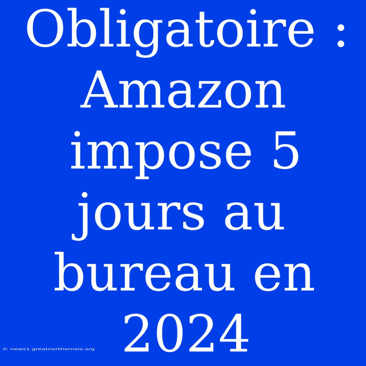 Obligatoire : Amazon Impose 5 Jours Au Bureau En 2024