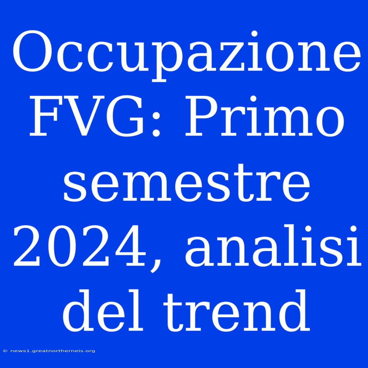 Occupazione FVG: Primo Semestre 2024, Analisi Del Trend