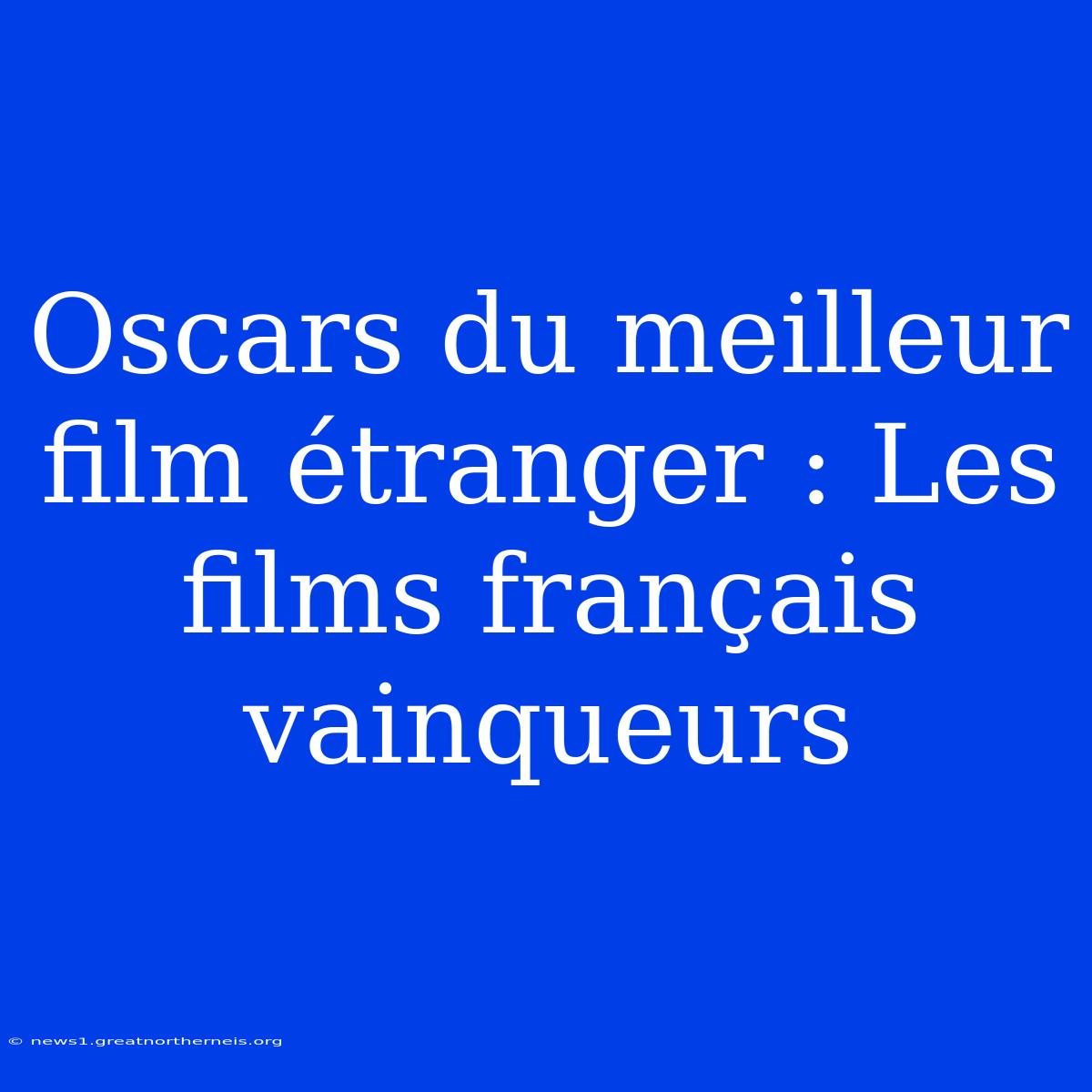 Oscars Du Meilleur Film Étranger : Les Films Français Vainqueurs