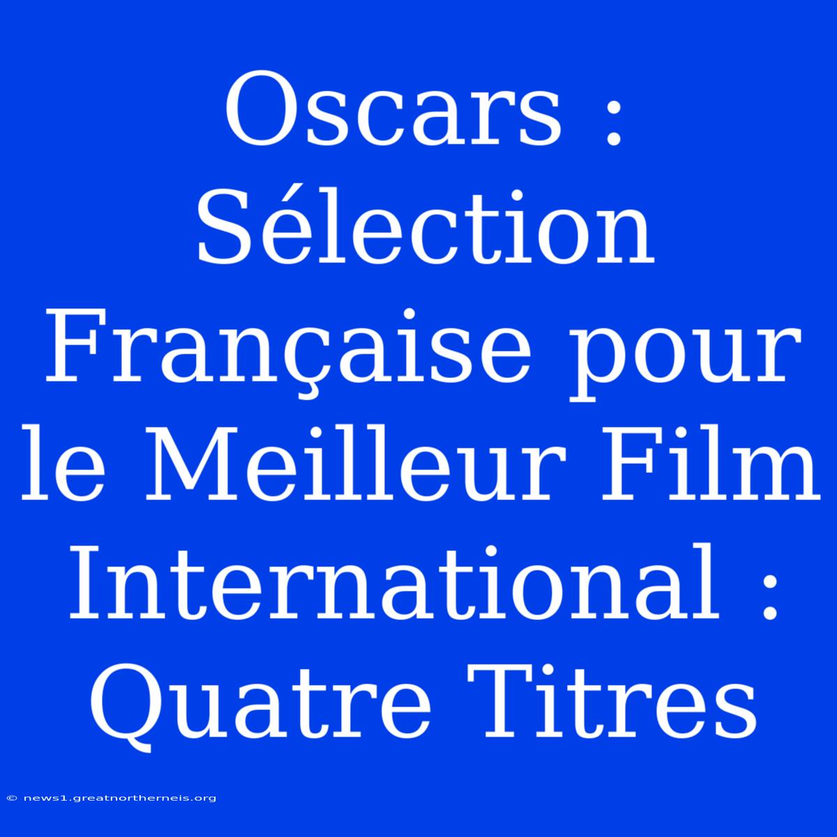 Oscars : Sélection Française Pour Le Meilleur Film International : Quatre Titres