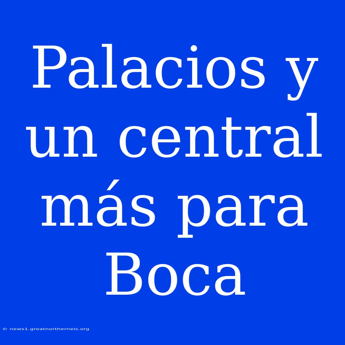 Palacios Y Un Central Más Para Boca