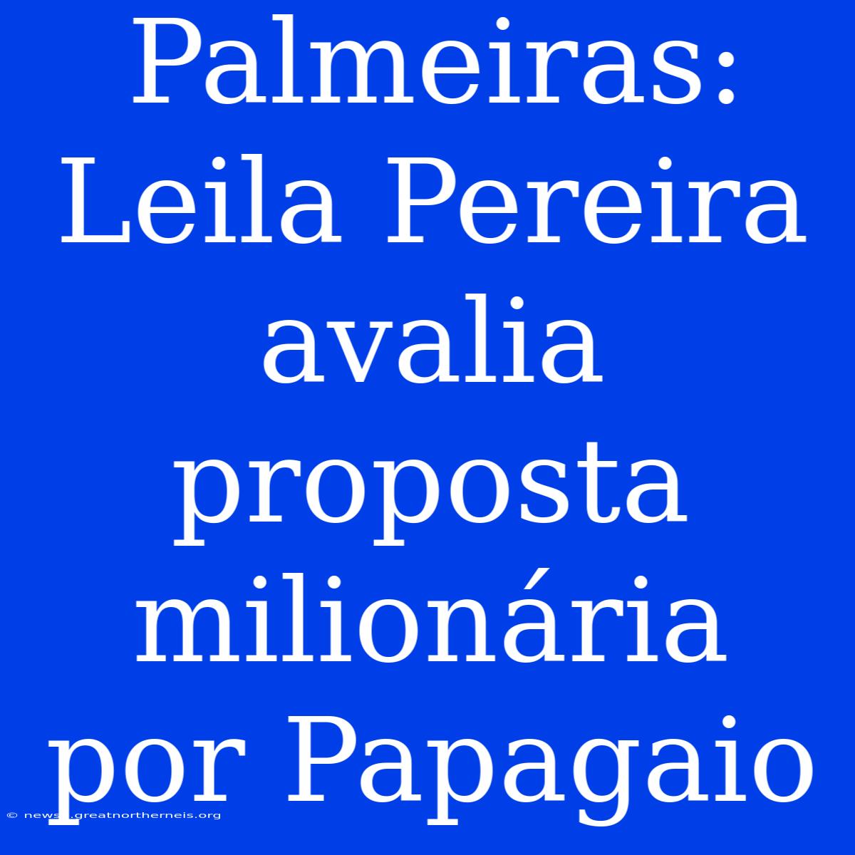 Palmeiras: Leila Pereira Avalia Proposta Milionária Por Papagaio