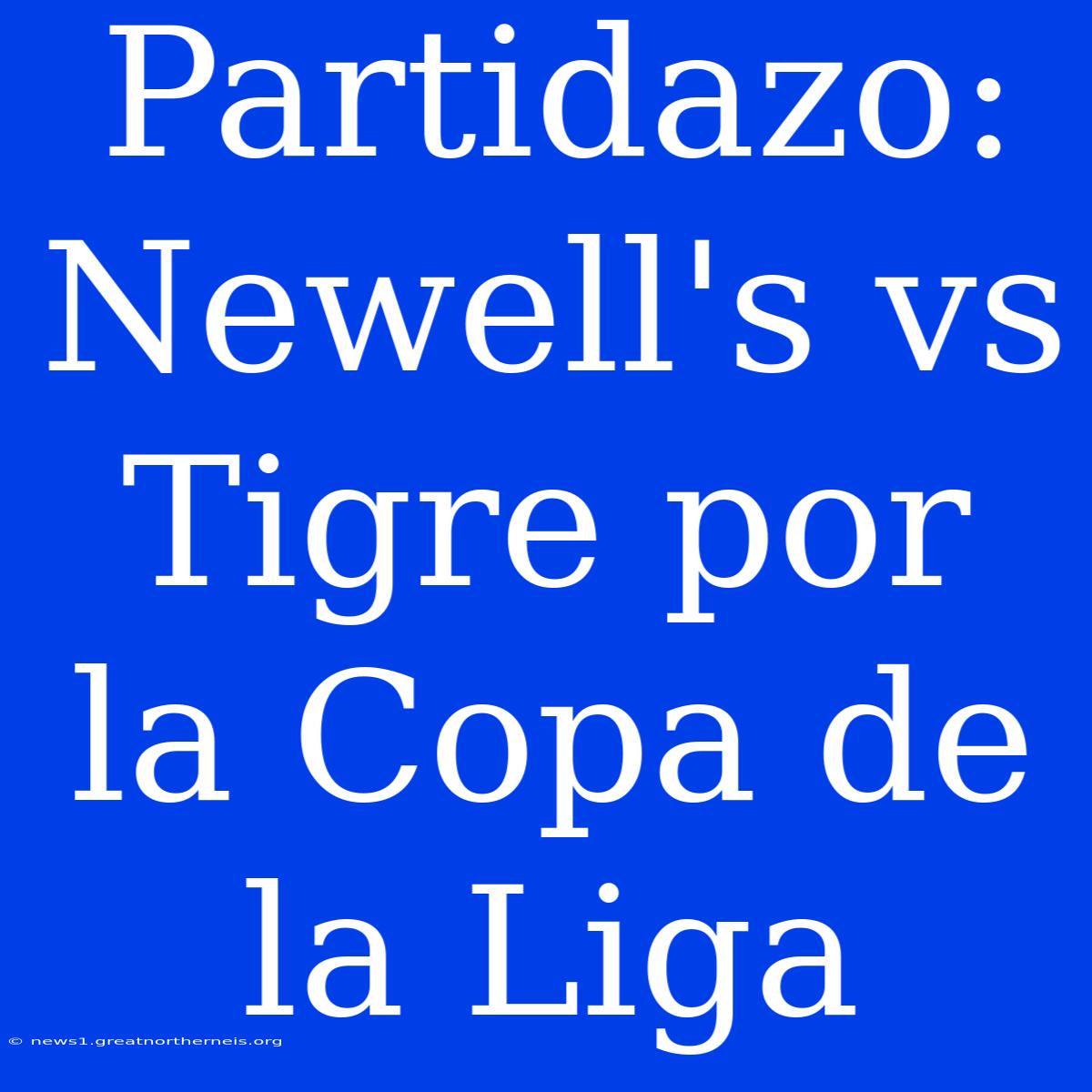 Partidazo: Newell's Vs Tigre Por La Copa De La Liga