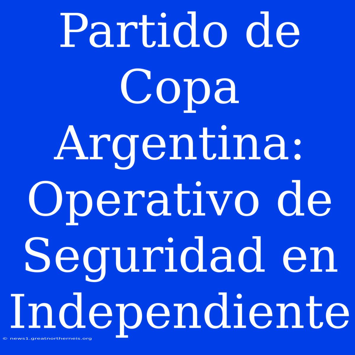 Partido De Copa Argentina: Operativo De Seguridad En Independiente