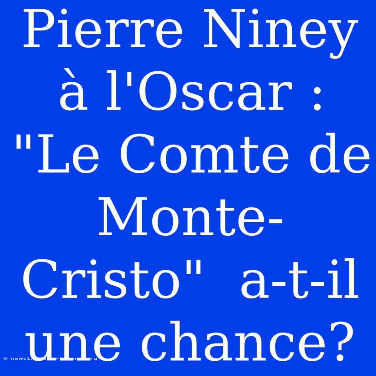 Pierre Niney À L'Oscar :  