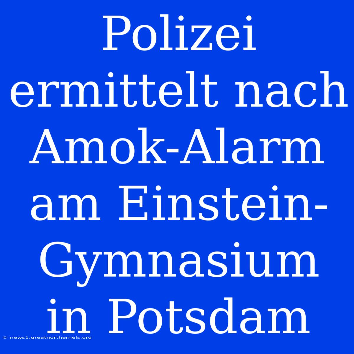 Polizei Ermittelt Nach Amok-Alarm Am Einstein-Gymnasium In Potsdam