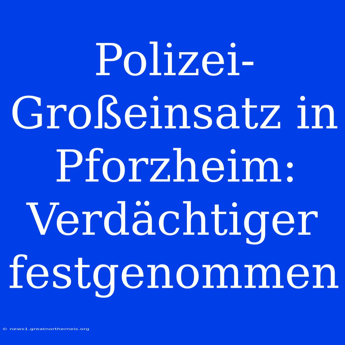 Polizei-Großeinsatz In Pforzheim: Verdächtiger Festgenommen