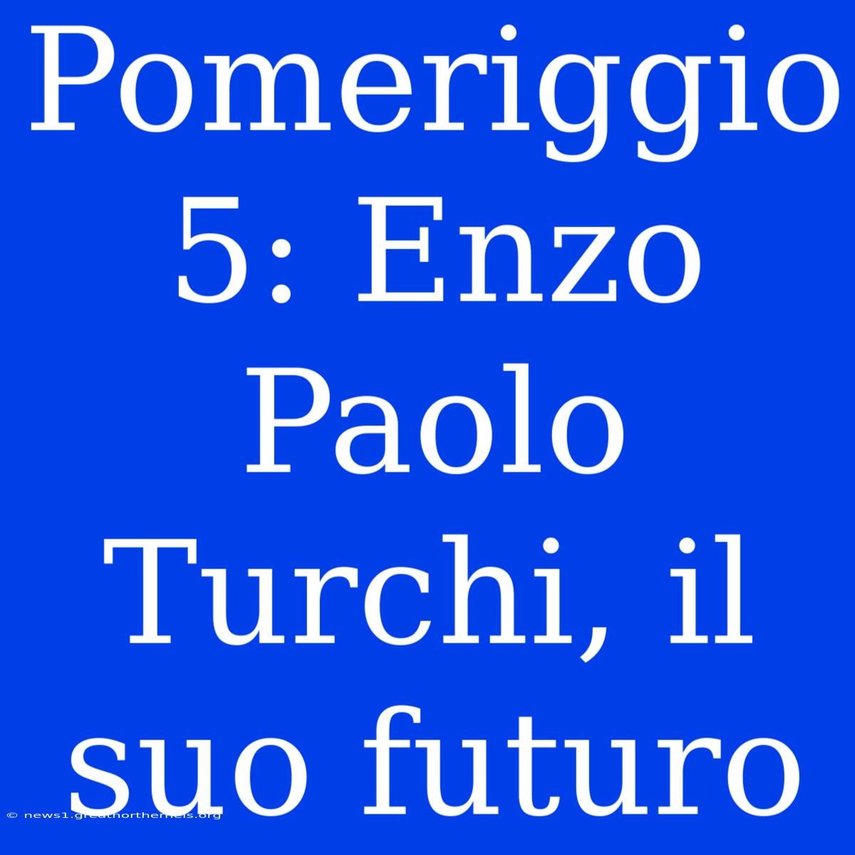 Pomeriggio 5: Enzo Paolo Turchi, Il Suo Futuro