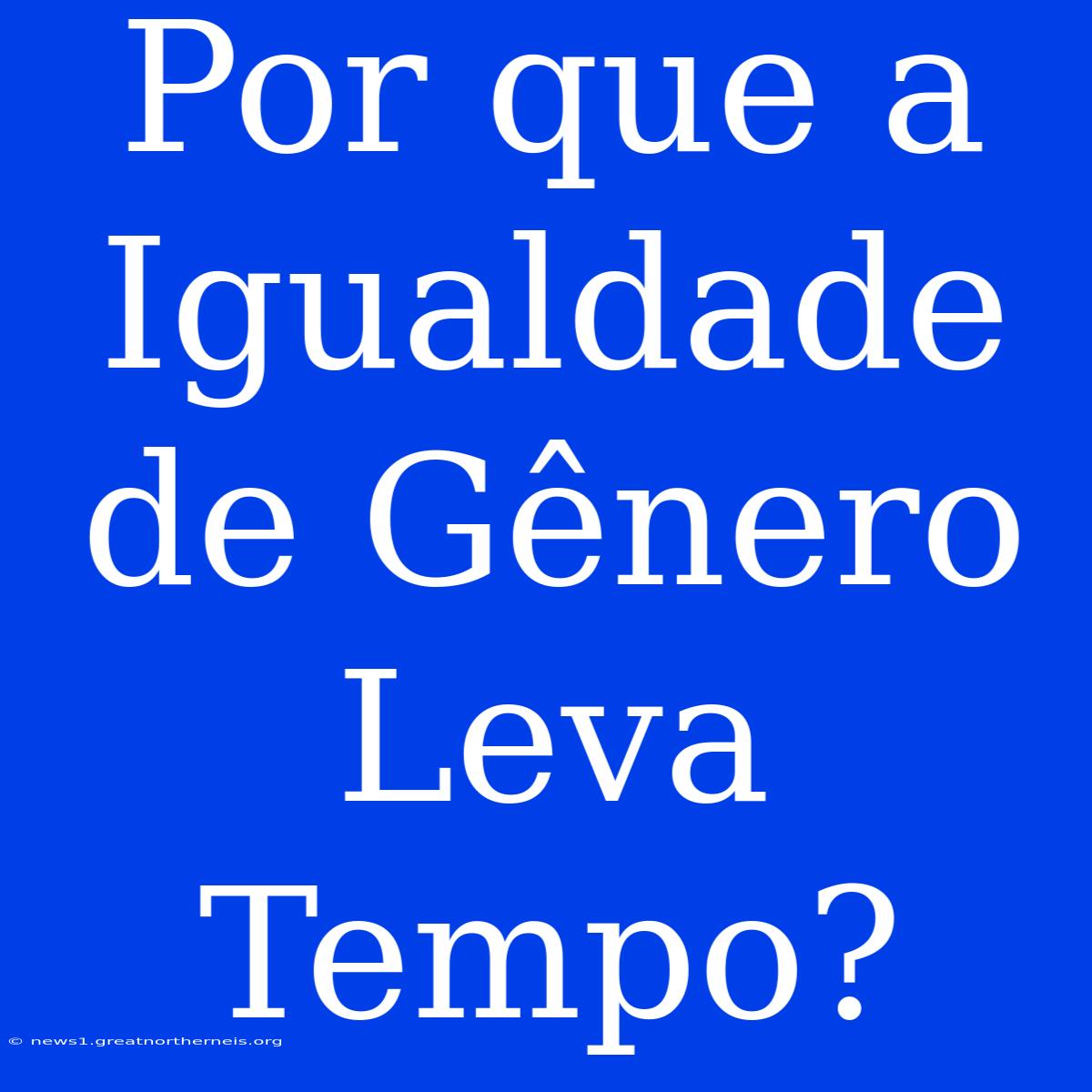 Por Que A Igualdade De Gênero Leva Tempo?