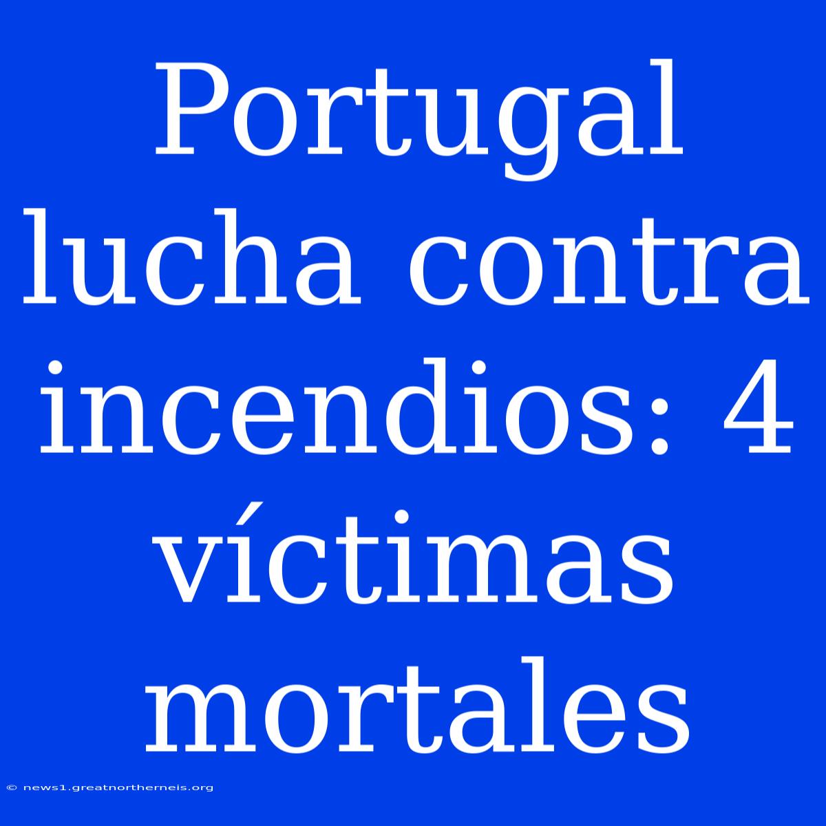 Portugal Lucha Contra Incendios: 4 Víctimas Mortales