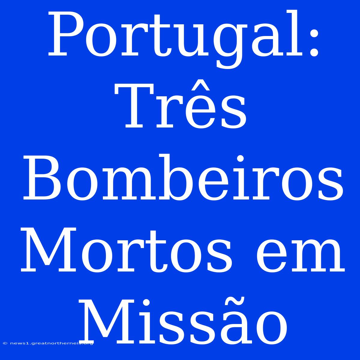 Portugal: Três Bombeiros Mortos Em Missão