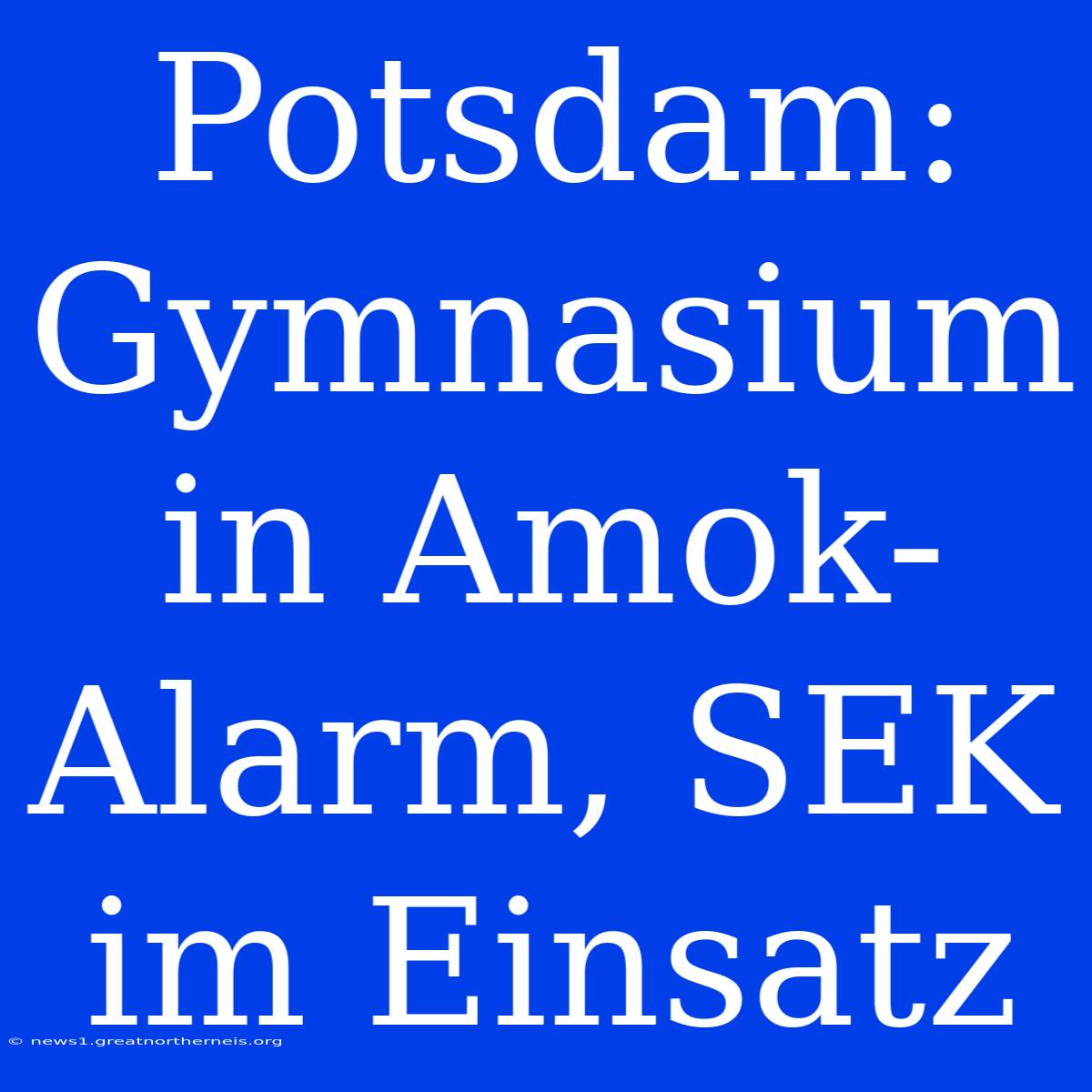 Potsdam: Gymnasium In Amok-Alarm, SEK Im Einsatz