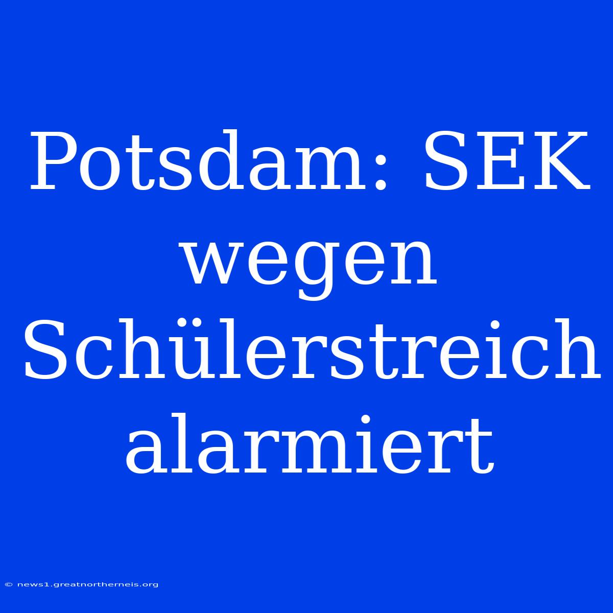 Potsdam: SEK Wegen Schülerstreich Alarmiert