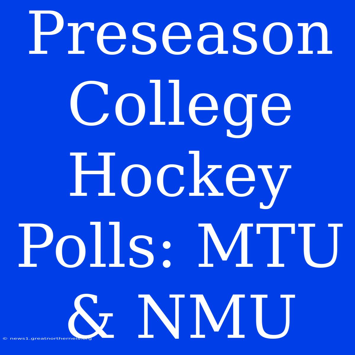 Preseason College Hockey Polls: MTU & NMU