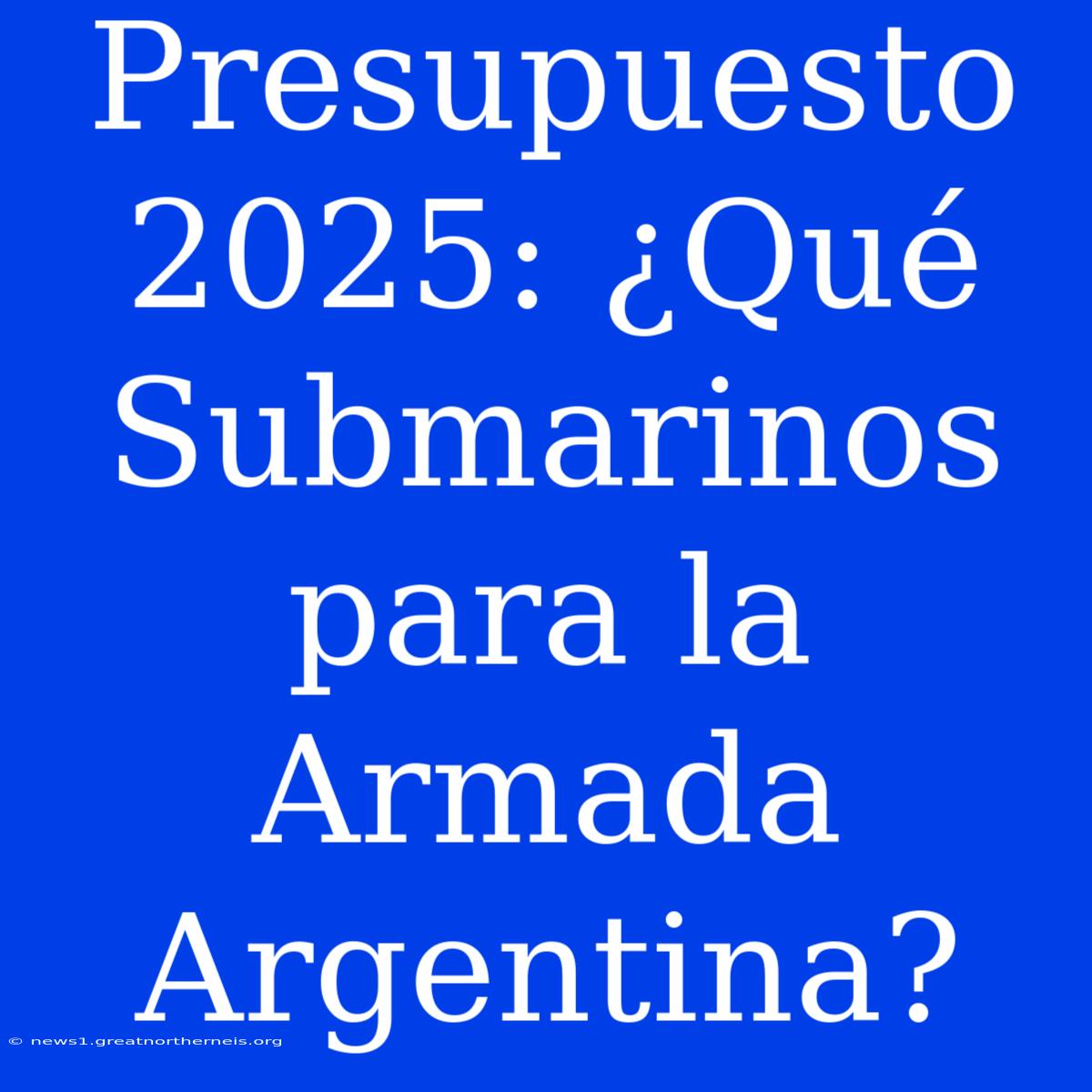 Presupuesto 2025: ¿Qué Submarinos Para La Armada Argentina?