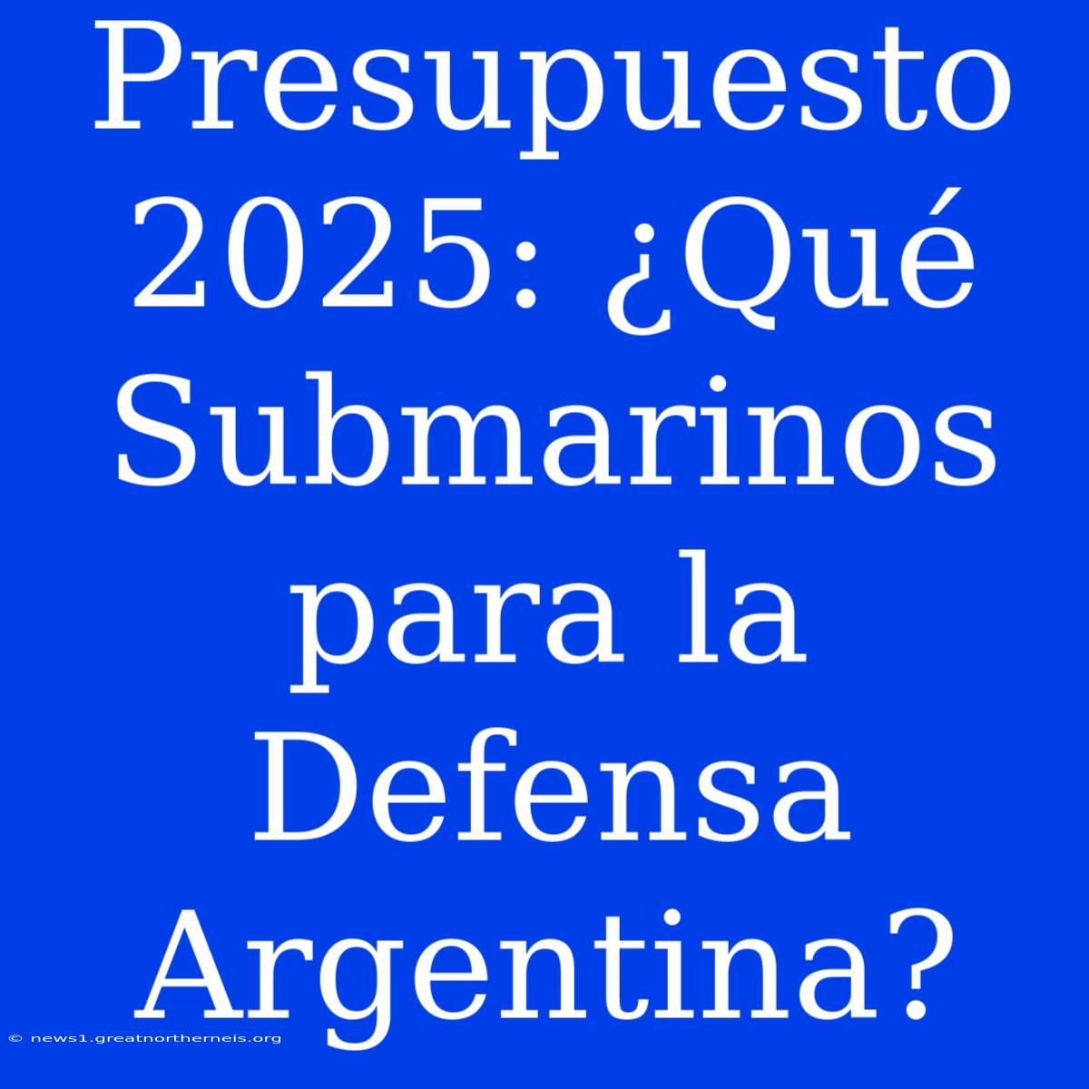 Presupuesto 2025: ¿Qué Submarinos Para La Defensa Argentina?