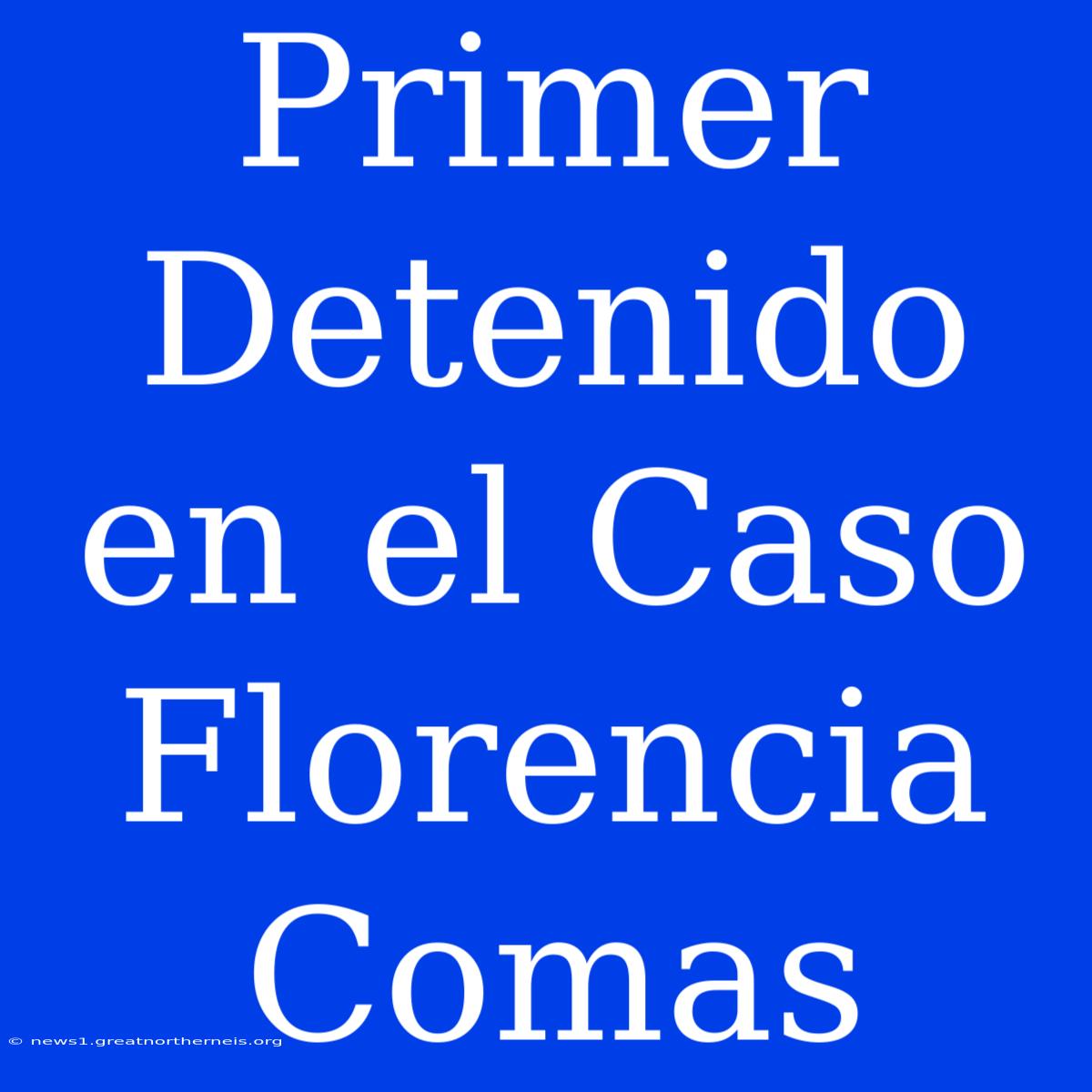 Primer Detenido En El Caso Florencia Comas