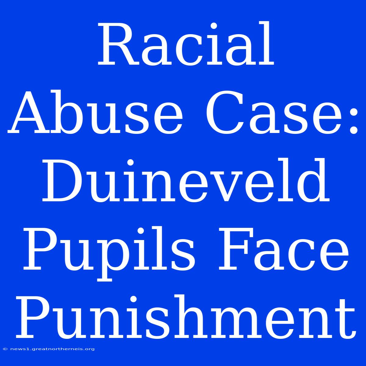 Racial Abuse Case: Duineveld Pupils Face Punishment