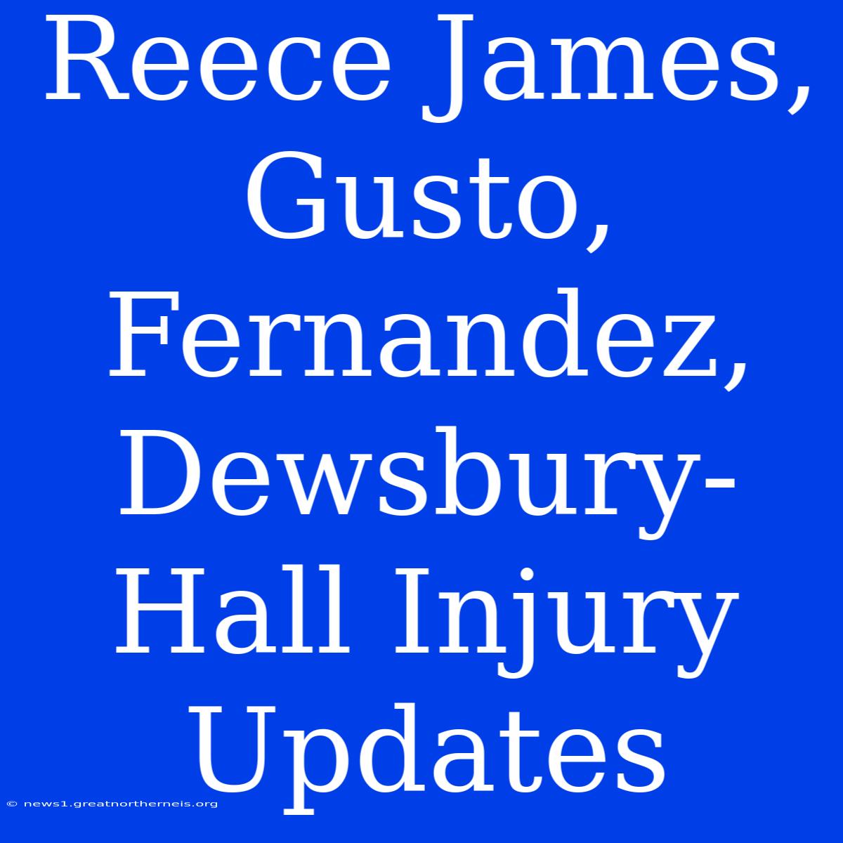 Reece James, Gusto, Fernandez, Dewsbury-Hall Injury Updates