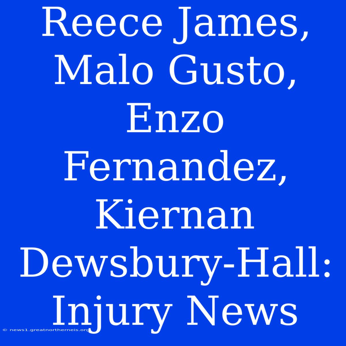 Reece James, Malo Gusto, Enzo Fernandez, Kiernan Dewsbury-Hall: Injury News