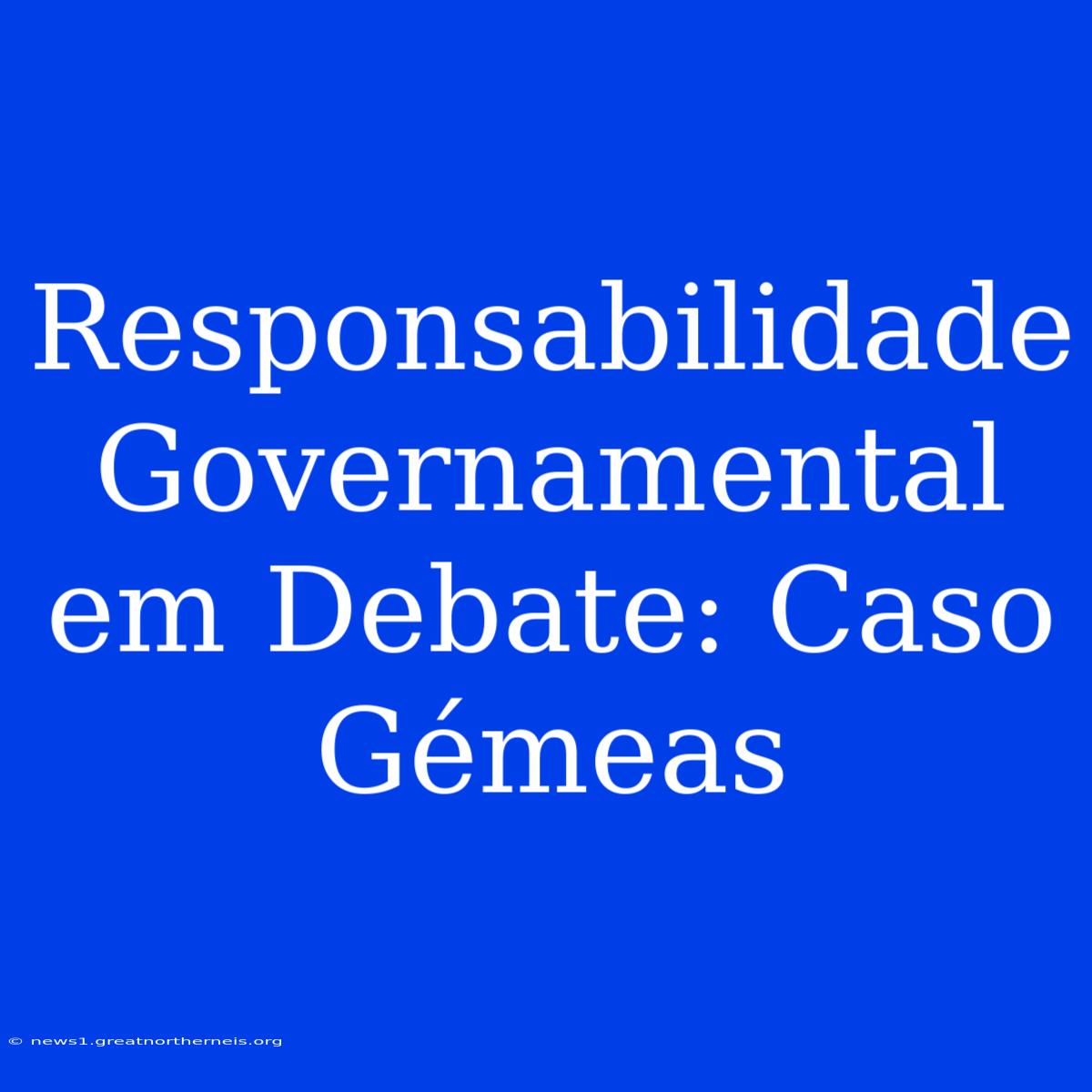 Responsabilidade Governamental Em Debate: Caso Gémeas