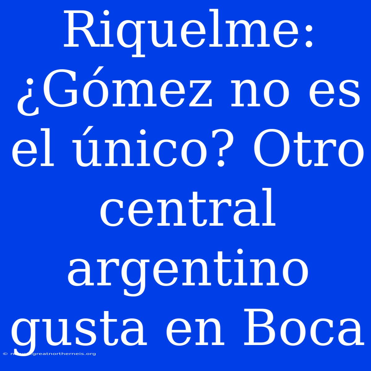 Riquelme: ¿Gómez No Es El Único? Otro Central Argentino Gusta En Boca