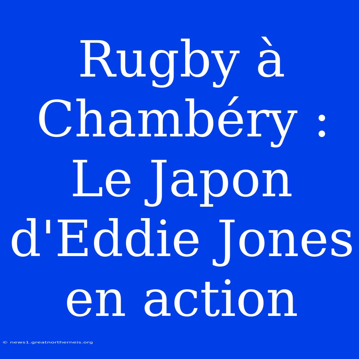 Rugby À Chambéry : Le Japon D'Eddie Jones En Action