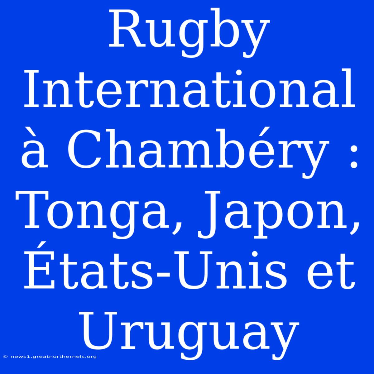 Rugby International À Chambéry : Tonga, Japon, États-Unis Et Uruguay