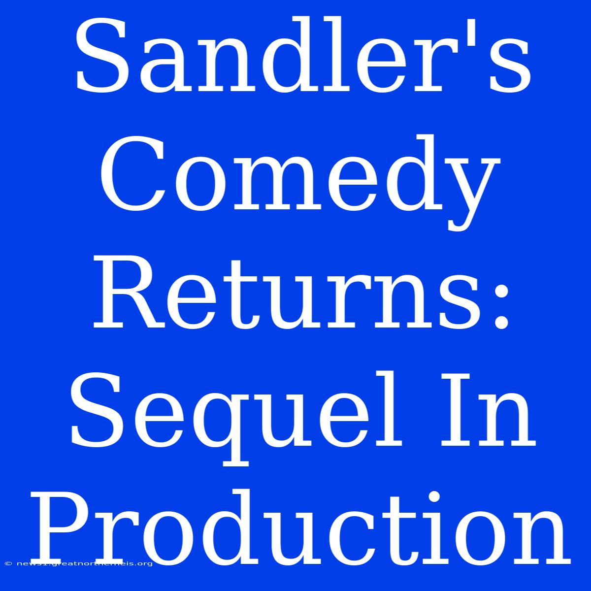 Sandler's  Comedy Returns: Sequel In Production