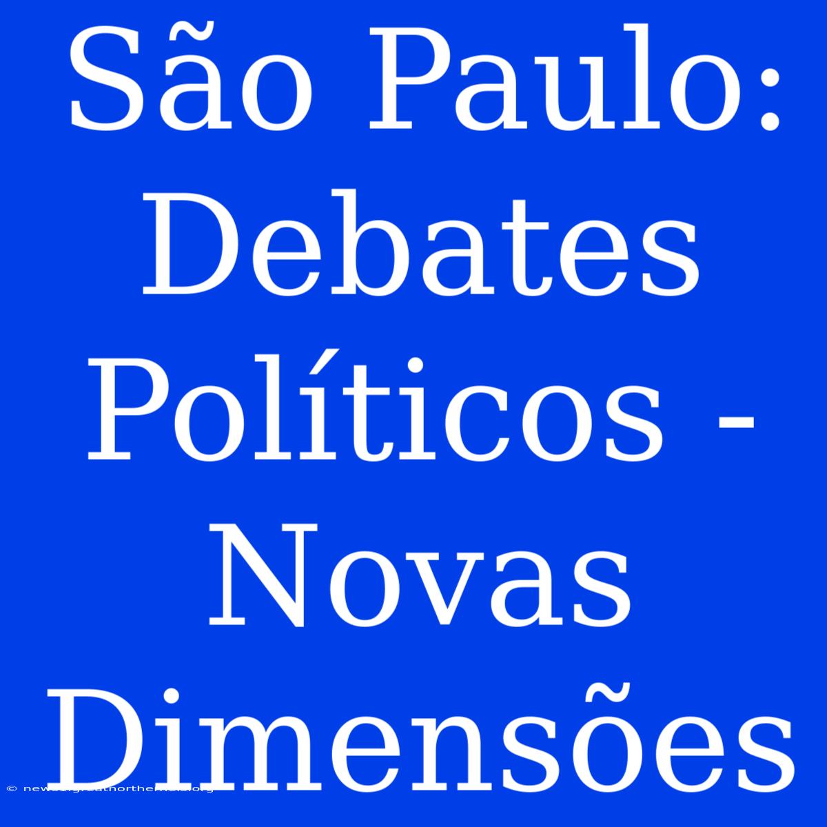 São Paulo: Debates Políticos - Novas Dimensões